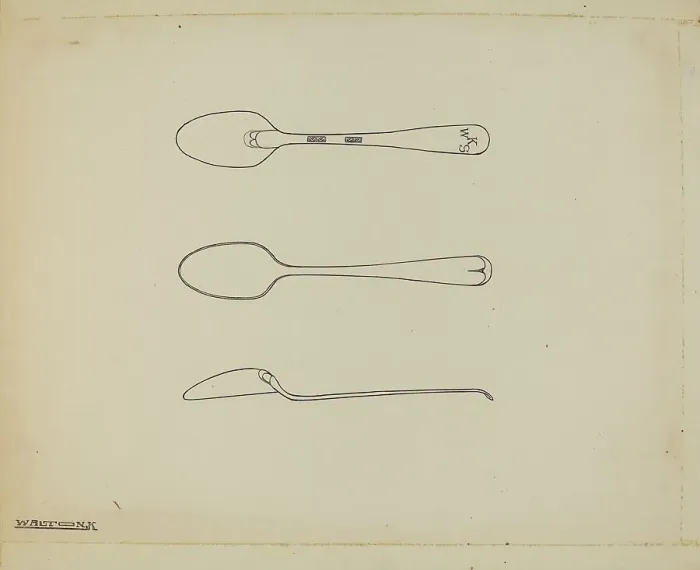 Framed Print : Silver Demi-tasse Spoon, c. 1938. Creator: Kalamian Walton Framed Print : Silver Demi-tasse Spoon, c. 1938. Creator: Kalamian Walton