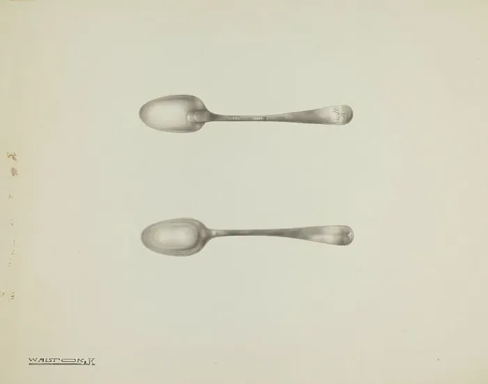 Framed Print : Silver Demi-tasse Spoon, c. 1938. Creator: Kalamian Walton Framed Print : Silver Demi-tasse Spoon, c. 1938. Creator: Kalamian Walton