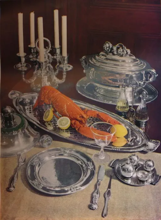 Framed Print : Silver Dinner Service, 1936. Creator: Unknown Framed Print : Silver Dinner Service, 1936. Creator: Unknown