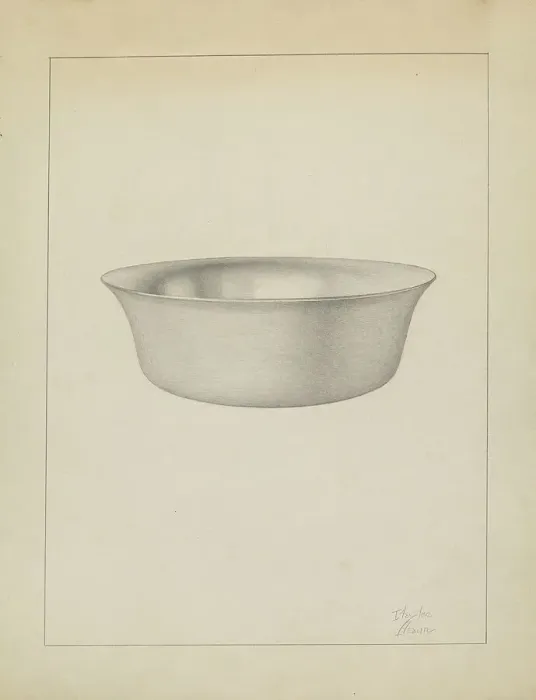Framed Print : Silver Dish, c. 1936. Creator: Clayton Braun Framed Print : Silver Dish, c. 1936. Creator: Clayton Braun
