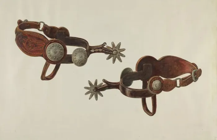 Framed Print : Silver Dollar Spurs, c. 1938. Creator: Cecil Smith Framed Print : Silver Dollar Spurs, c. 1938. Creator: Cecil Smith