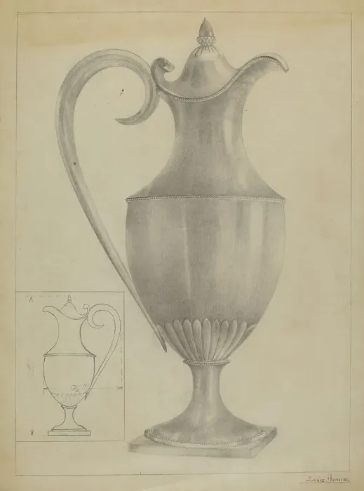 Framed Print : Silver Flagon, 1935 / 1942. Creator: Louis Annino Framed Print : Silver Flagon, 1935 / 1942. Creator: Louis Annino