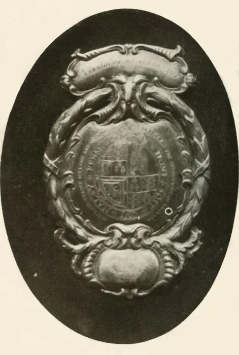 Framed Print : Silver frontlet, with English coat-of-arms, 1677, (1937). Creator: Unknown Framed Print : Silver frontlet, with English coat-of-arms, 1677, (1937). Creator: Unknown