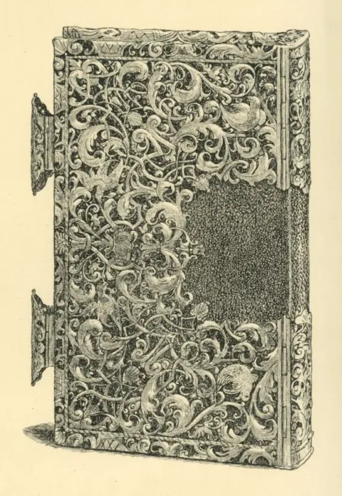 Framed Print : Silver gilt book cover, (1881). Creator: W Jones Framed Print : Silver gilt book cover, (1881). Creator: W Jones
