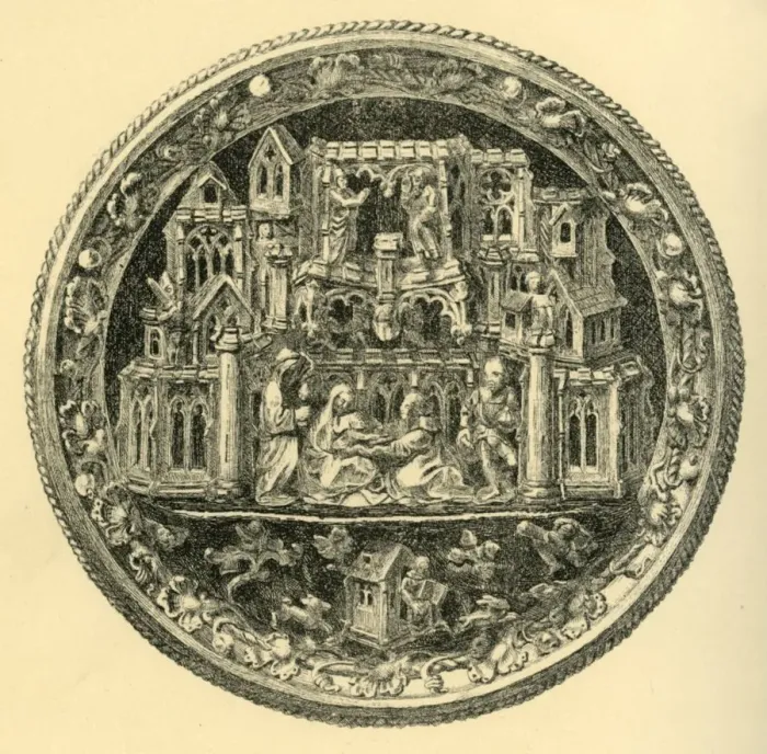 Framed Print : Silver Gilt Morse, mid 15th century?, (1881). Creator: John Watkins Framed Print : Silver Gilt Morse, mid 15th century?, (1881). Creator: John Watkins