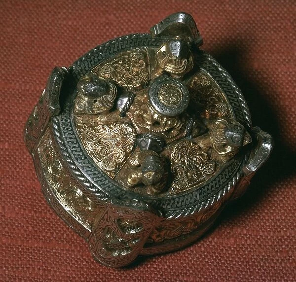 Silver-gilt Viking fibula