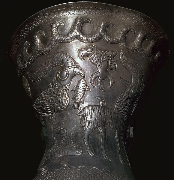 Silver goblet from the Agighiol Treasure, 4th century BC