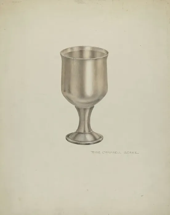 Framed Print : Silver Goblet, c. 1939. Creator: Rose Campbell-Gerke Framed Print : Silver Goblet, c. 1939. Creator: Rose Campbell-Gerke