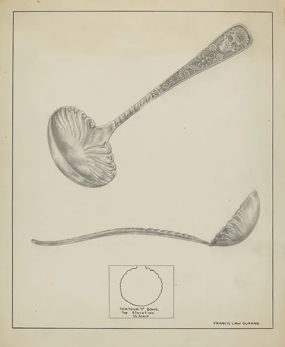 Framed Print : Silver Gravy Ladle, 1935 / 1942. Creator: Francis Law Durand Framed Print : Silver Gravy Ladle, 1935 / 1942. Creator: Francis Law Durand