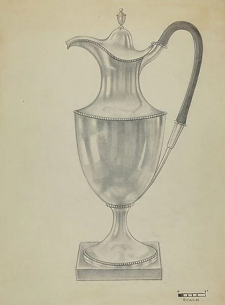 Silver Hot Water Pot, c. 1936. Creator: Herbert Russin