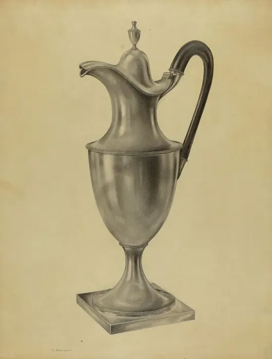 Framed Print : Silver Hot Water Pot, c. 1938. Creator: Leo Drozdoff Framed Print : Silver Hot Water Pot, c. 1938. Creator: Leo Drozdoff