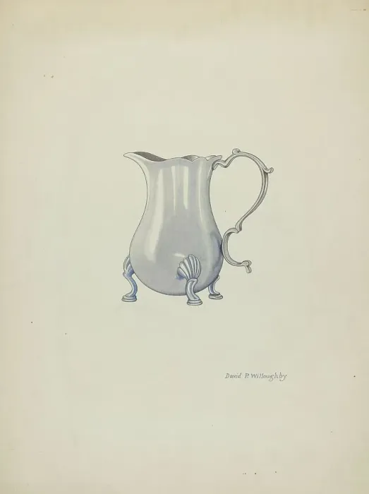 Framed Print : Silver Jug for Cream, c. 1940. Creator: David P. Willoughby Framed Print : Silver Jug for Cream, c. 1940. Creator: David P. Willoughby
