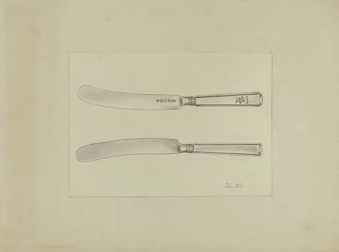 Framed Print : Silver Knife, c. 1936. Creator: Charlotte Winter Framed Print : Silver Knife, c. 1936. Creator: Charlotte Winter