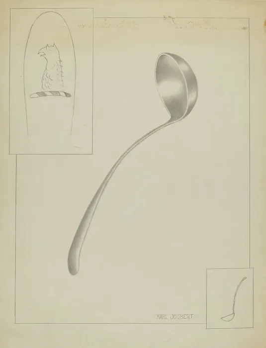 Framed Print : Silver Ladle, c. 1936. Creator: Karl Joubert Framed Print : Silver Ladle, c. 1936. Creator: Karl Joubert