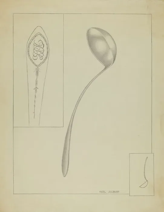 Framed Print : Silver Ladle, c. 1936. Creator: Karl Joubert Framed Print : Silver Ladle, c. 1936. Creator: Karl Joubert