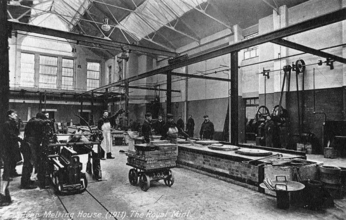Framed Print : Silver Melting House, the Royal Mint, Tower Hill, London, 1911 Framed Print : Silver Melting House, the Royal Mint, Tower Hill, London, 1911