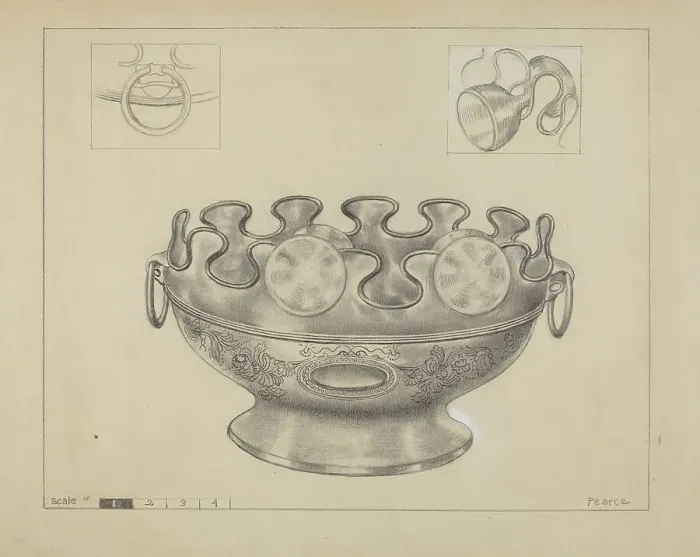 Framed Print : Silver Monteith Bowl, 1935 / 1942. Creator: Edgar L. Pearce Framed Print : Silver Monteith Bowl, 1935 / 1942. Creator: Edgar L. Pearce
