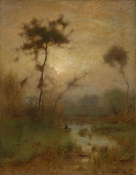 Framed Print : A Silver Morning, 1886. Creator: George Inness Framed Print : A Silver Morning, 1886. Creator: George Inness