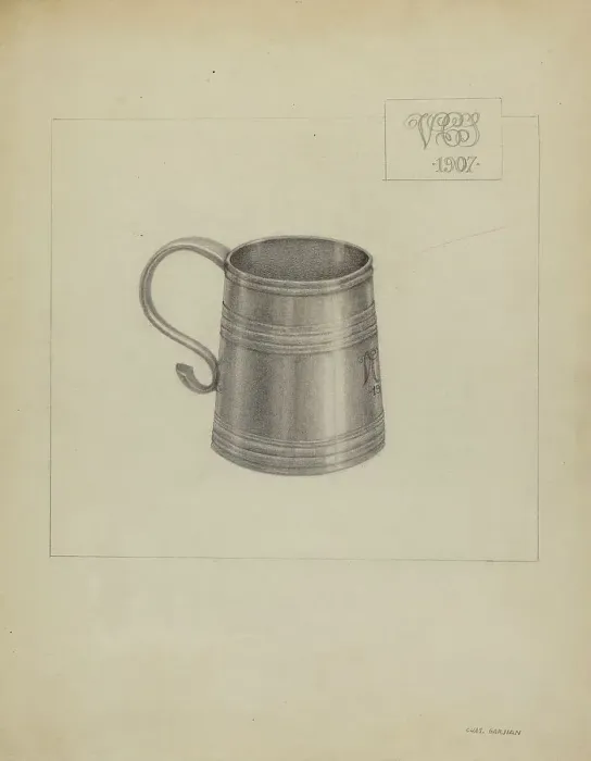 Framed Print : Silver Mug, 1936. Creator: Charles Garjian Framed Print : Silver Mug, 1936. Creator: Charles Garjian