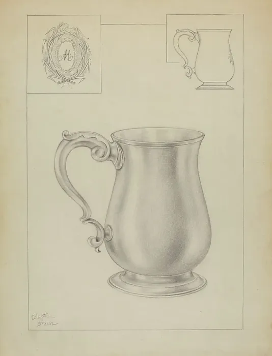 Framed Print : Silver Mug, c. 1936. Creator: Clayton Braun Framed Print : Silver Mug, c. 1936. Creator: Clayton Braun