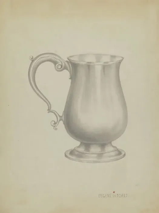 Framed Print : Silver Mug, c. 1936. Creator: Eugene La Foret Framed Print : Silver Mug, c. 1936. Creator: Eugene La Foret