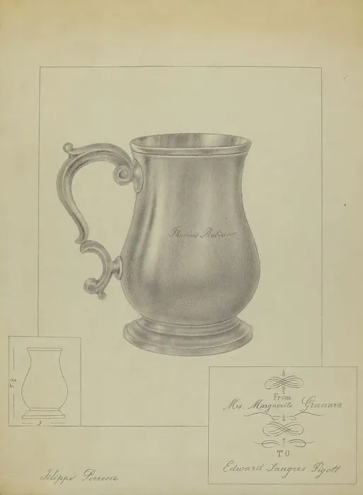 Framed Print : Silver Mug, c. 1936. Creator: Filippo Porreca Framed Print : Silver Mug, c. 1936. Creator: Filippo Porreca