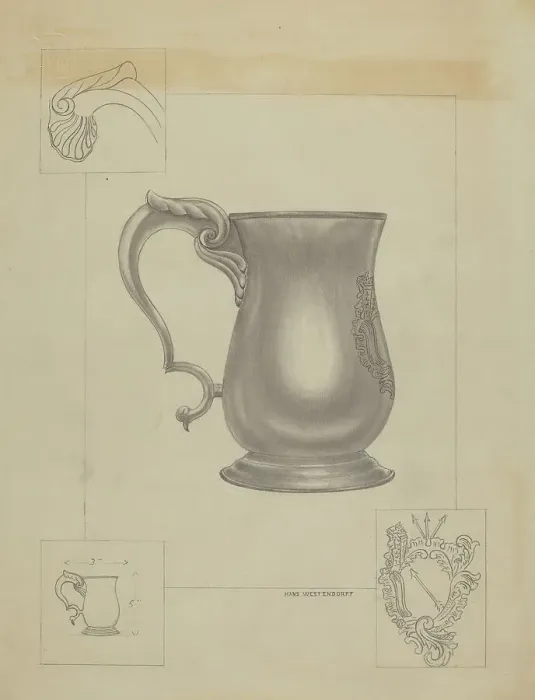 Framed Print : Silver Mug, c. 1936. Creator: Hans Westendorff Framed Print : Silver Mug, c. 1936. Creator: Hans Westendorff