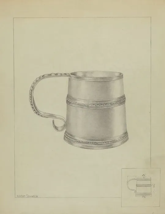 Framed Print : Silver Mug, c. 1936. Creator: Hester Duany Framed Print : Silver Mug, c. 1936. Creator: Hester Duany