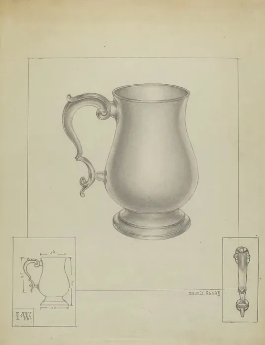 Framed Print : Silver Mug, c. 1936. Creator: Michael Fenga Framed Print : Silver Mug, c. 1936. Creator: Michael Fenga