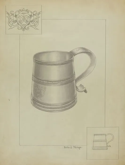 Framed Print : Silver Mug, c. 1936. Creator: Michael Fenga Framed Print : Silver Mug, c. 1936. Creator: Michael Fenga