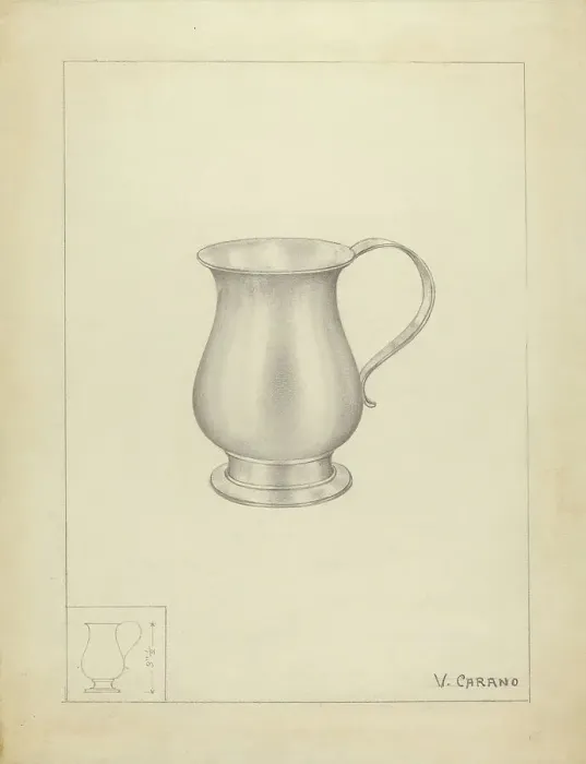 Framed Print : Silver Mug, c. 1936. Creator: Vincent Carano Framed Print : Silver Mug, c. 1936. Creator: Vincent Carano