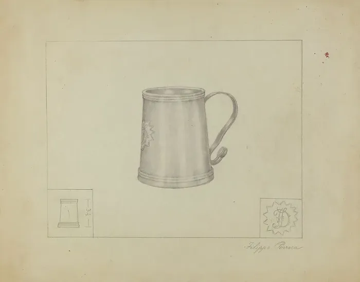 Framed Print : Silver Mug, c. 1937. Creator: Filippo Porreca Framed Print : Silver Mug, c. 1937. Creator: Filippo Porreca