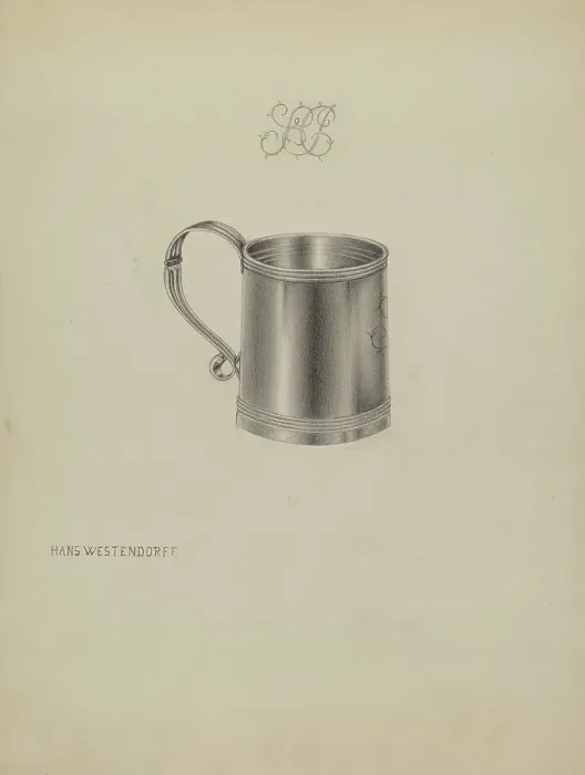 Framed Print : Silver Mug, c. 1937. Creator: Hans Westendorff Framed Print : Silver Mug, c. 1937. Creator: Hans Westendorff