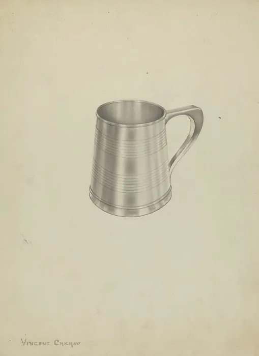 Framed Print : Silver Mug, c. 1937. Creator: Vincent Carano Framed Print : Silver Mug, c. 1937. Creator: Vincent Carano