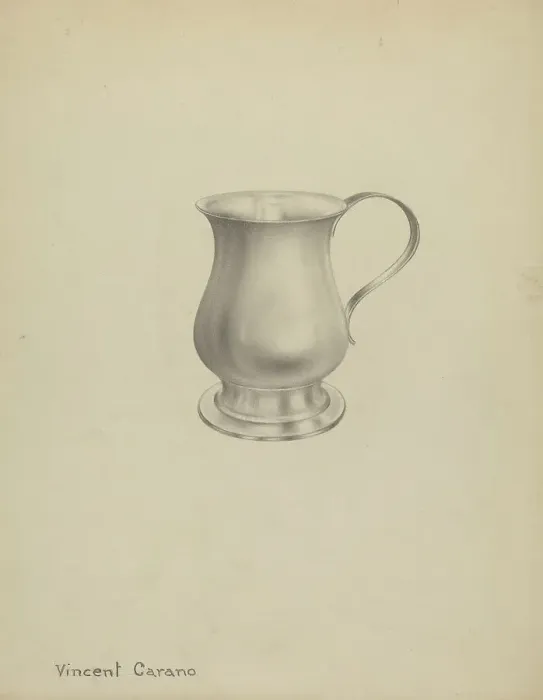 Framed Print : Silver Mug, c. 1937. Creator: Vincent Carano Framed Print : Silver Mug, c. 1937. Creator: Vincent Carano