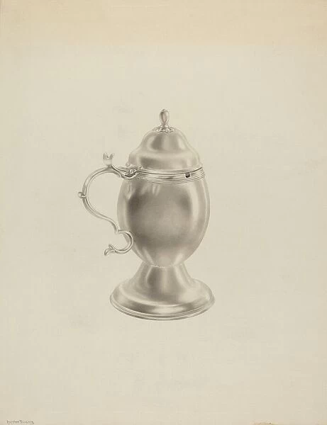 Silver Mustard Pot, c. 1939. Creator: Hester Duany