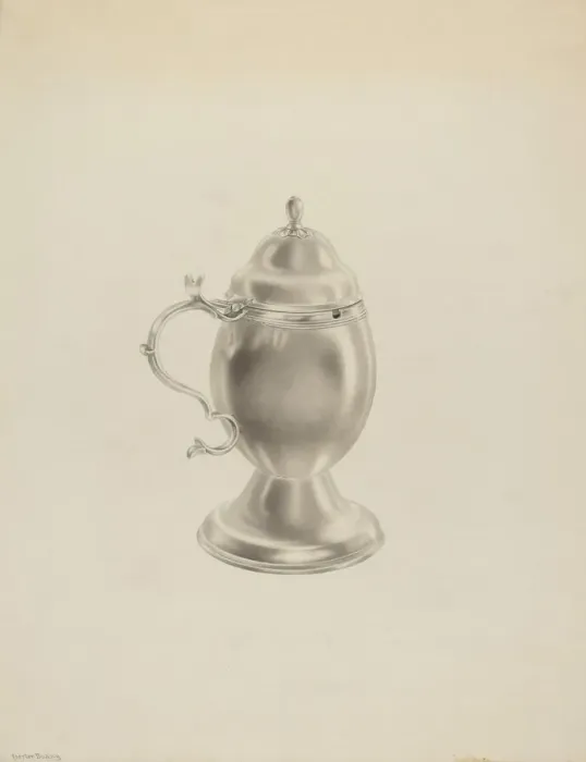 Framed Print : Silver Mustard Pot, c. 1939. Creator: Hester Duany Framed Print : Silver Mustard Pot, c. 1939. Creator: Hester Duany