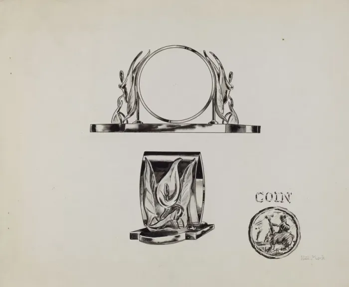 Framed Print : Silver Napkin Ring, c. 1936. Creator: Sebastian Simonet Framed Print : Silver Napkin Ring, c. 1936. Creator: Sebastian Simonet