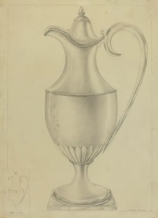 Framed Print : Silver Pitcher, 1935 / 1942. Creator: Hester Duany Framed Print : Silver Pitcher, 1935 / 1942. Creator: Hester Duany