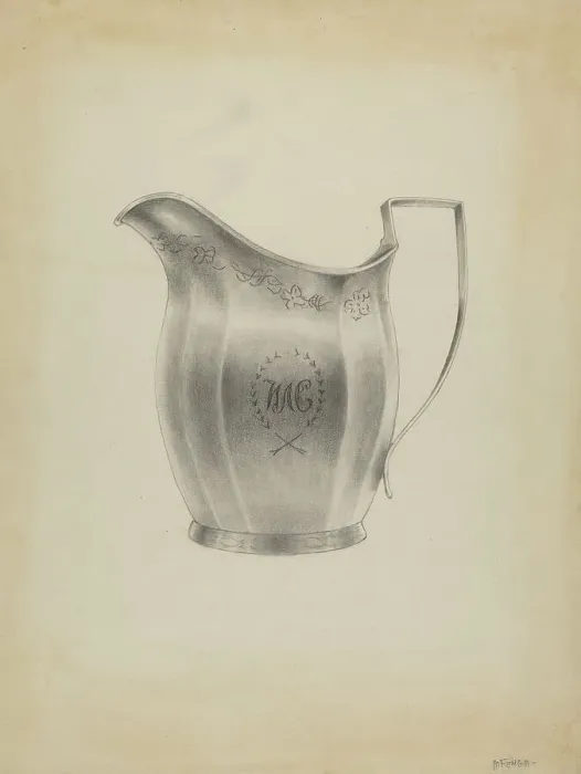 Framed Print : Silver Pitcher, 1935 / 1942. Creator: Michael Fenga Framed Print : Silver Pitcher, 1935 / 1942. Creator: Michael Fenga