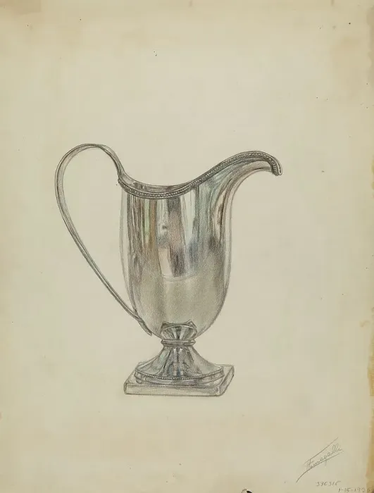 Framed Print : Silver Pitcher, 1936. Creator: Frank Fumagalli Framed Print : Silver Pitcher, 1936. Creator: Frank Fumagalli