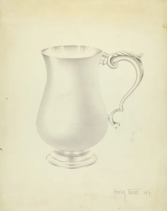 Framed Print : Silver Pitcher, 1937. Creator: Amelia Tuccio Framed Print : Silver Pitcher, 1937. Creator: Amelia Tuccio