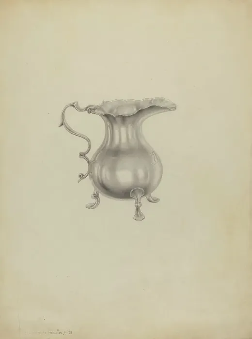 Framed Print : Silver Pitcher, 1937. Creator: Dorothy Dwin Framed Print : Silver Pitcher, 1937. Creator: Dorothy Dwin