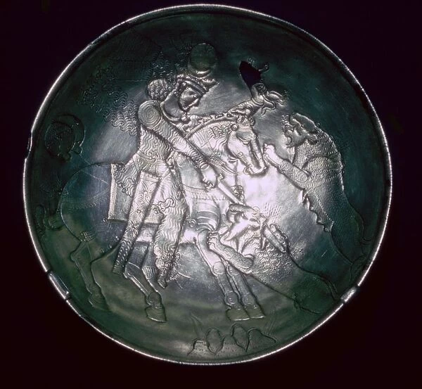 Silver plate, Sasanian, c5th-c7th century