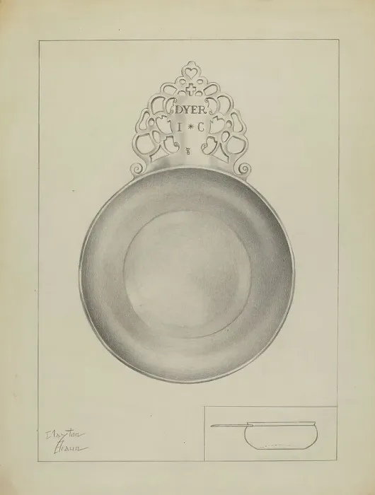 Framed Print : Silver Porringer, 1936. Creator: Clayton Braun Framed Print : Silver Porringer, 1936. Creator: Clayton Braun