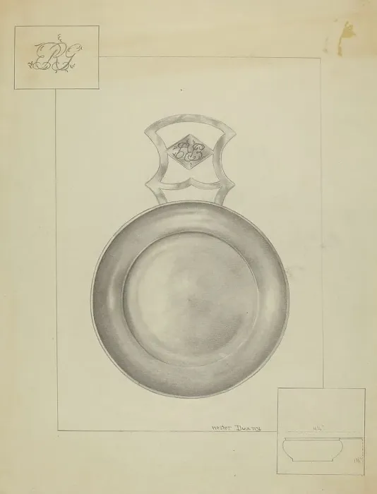 Framed Print : Silver Porringer, 1936. Creator: Hester Duany Framed Print : Silver Porringer, 1936. Creator: Hester Duany
