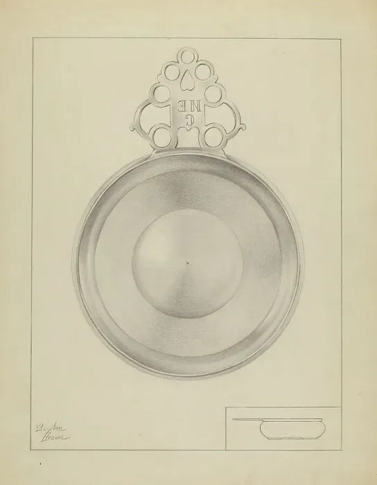 Framed Print : Silver Porringer, c. 1936. Creator: Clayton Braun Framed Print : Silver Porringer, c. 1936. Creator: Clayton Braun