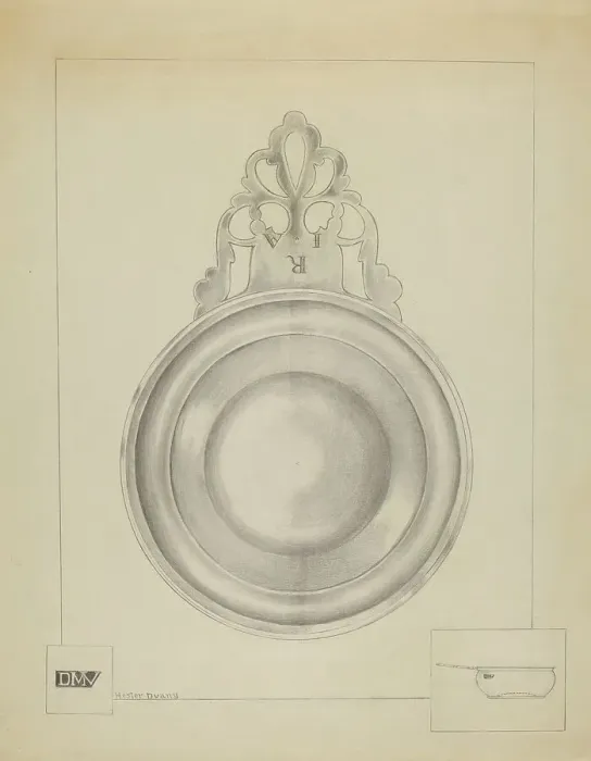 Framed Print : Silver Porringer, c. 1936. Creator: Hester Duany Framed Print : Silver Porringer, c. 1936. Creator: Hester Duany