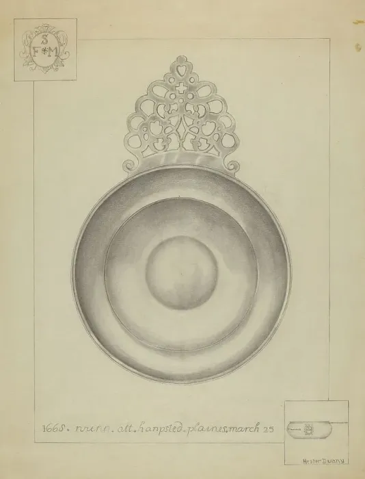 Framed Print : Silver Porringer, c. 1936. Creator: Hester Duany Framed Print : Silver Porringer, c. 1936. Creator: Hester Duany