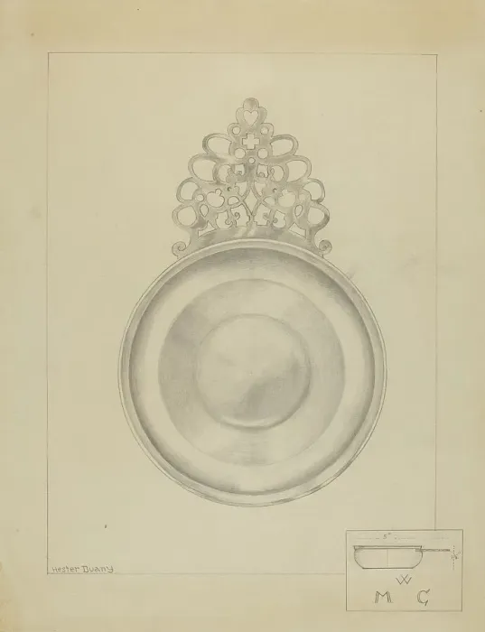 Framed Print : Silver Porringer, c. 1936. Creator: Hester Duany Framed Print : Silver Porringer, c. 1936. Creator: Hester Duany